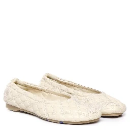 White Lamb Leather Ballet Flats