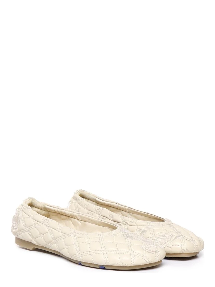 White Lamb Leather Ballet Flats