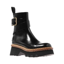 Black Calfskin Ankle Boots
