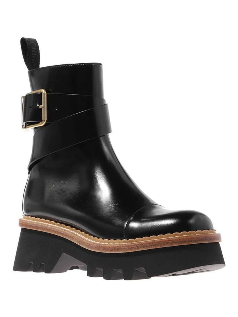 Black Calfskin Ankle Boots