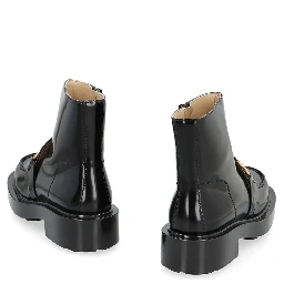 Black Calfskin Ankle Boots