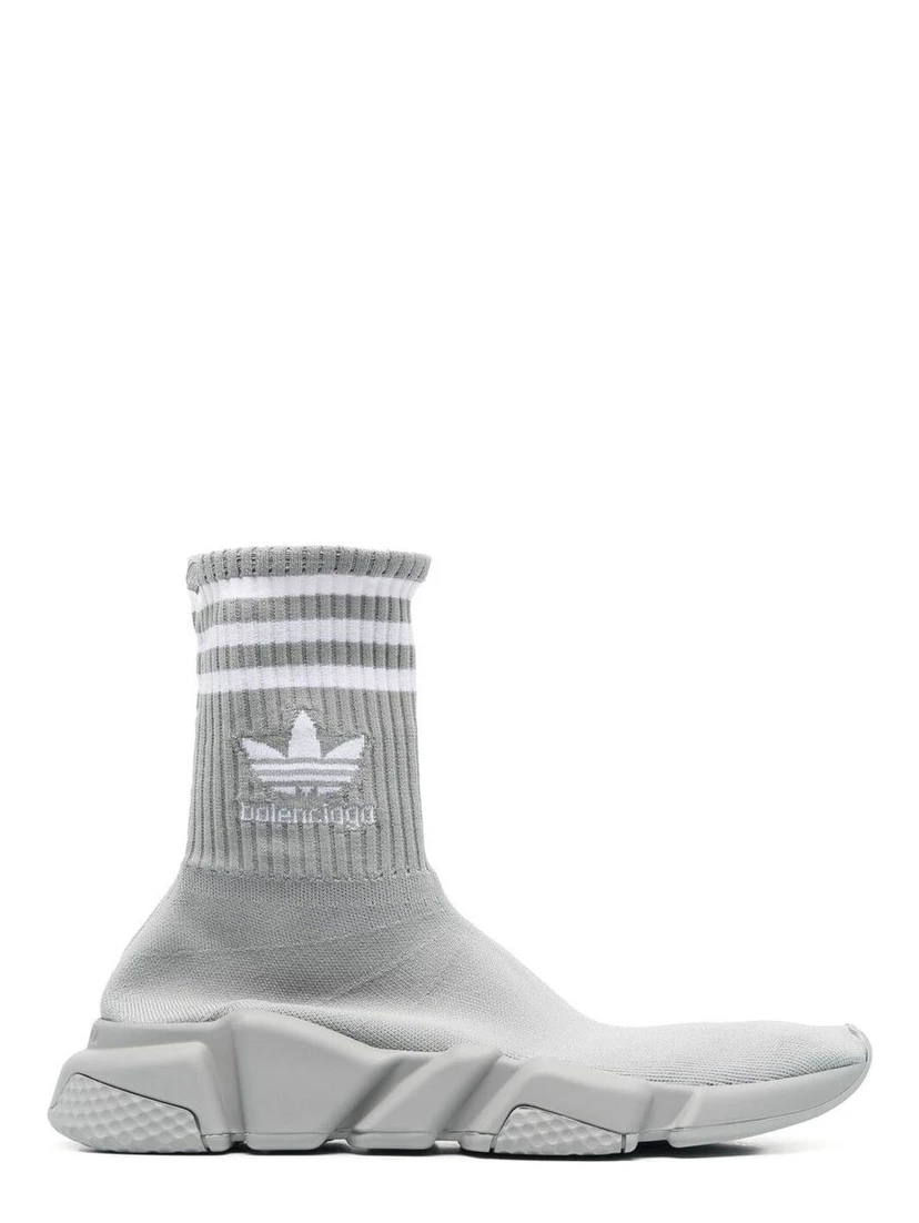 Gray Nylon Athletic Sneakers