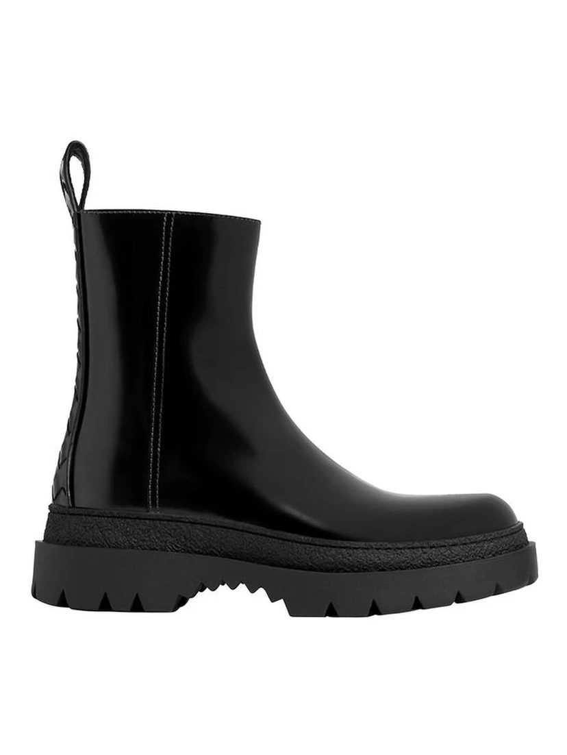 Black Calfskin Ankle Boots