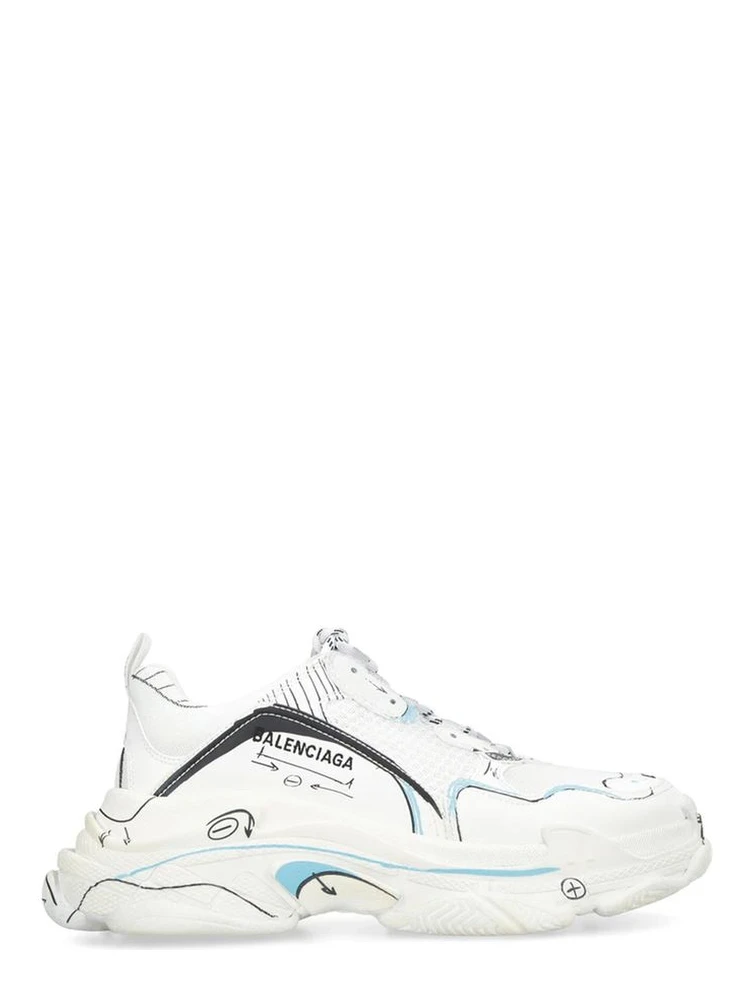 White Calfskin Chunky Sneakers