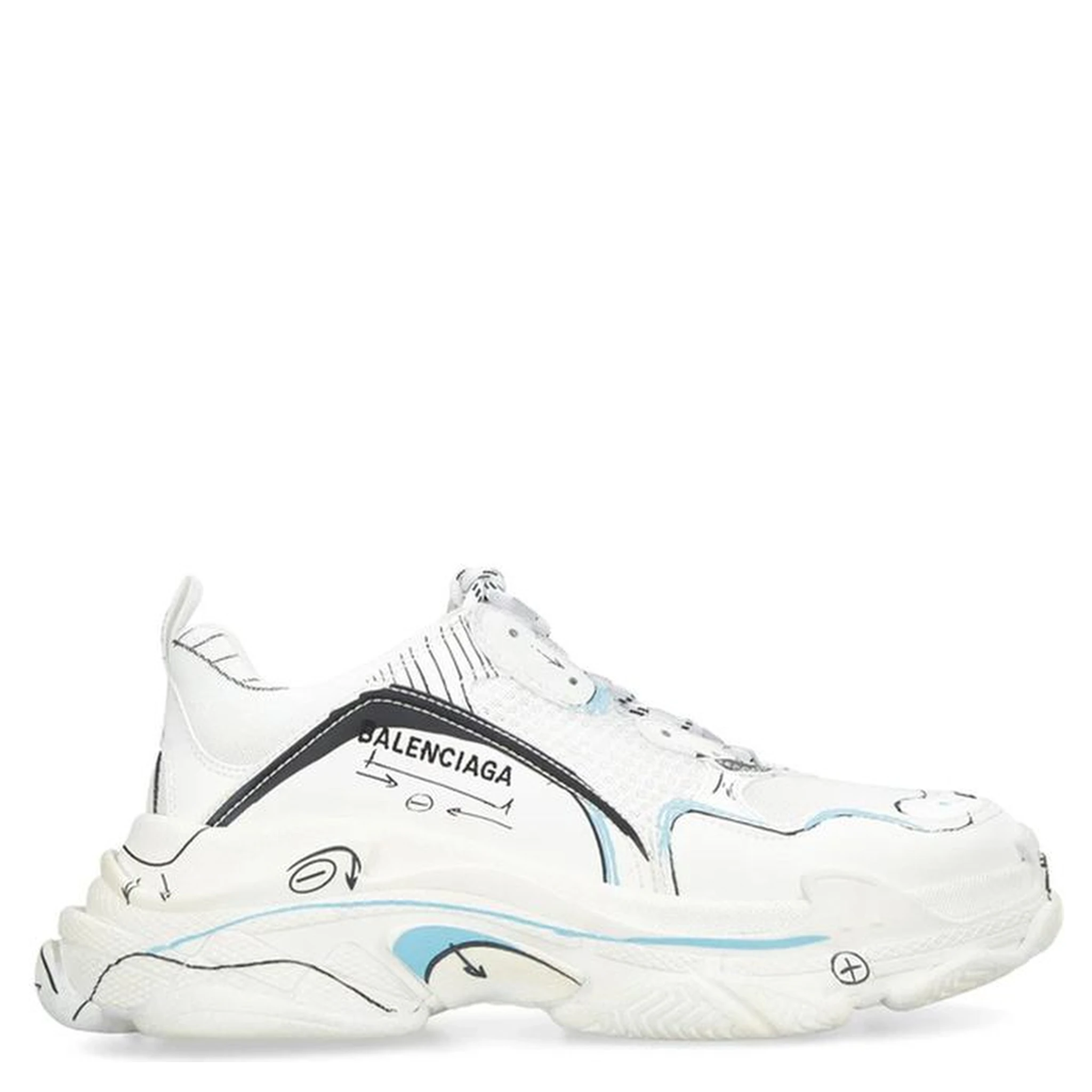 White Calfskin Chunky Sneakers