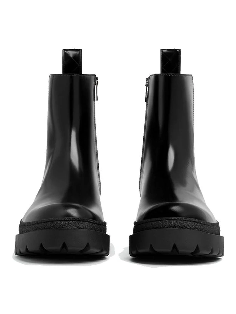 Black Calfskin Ankle Boots