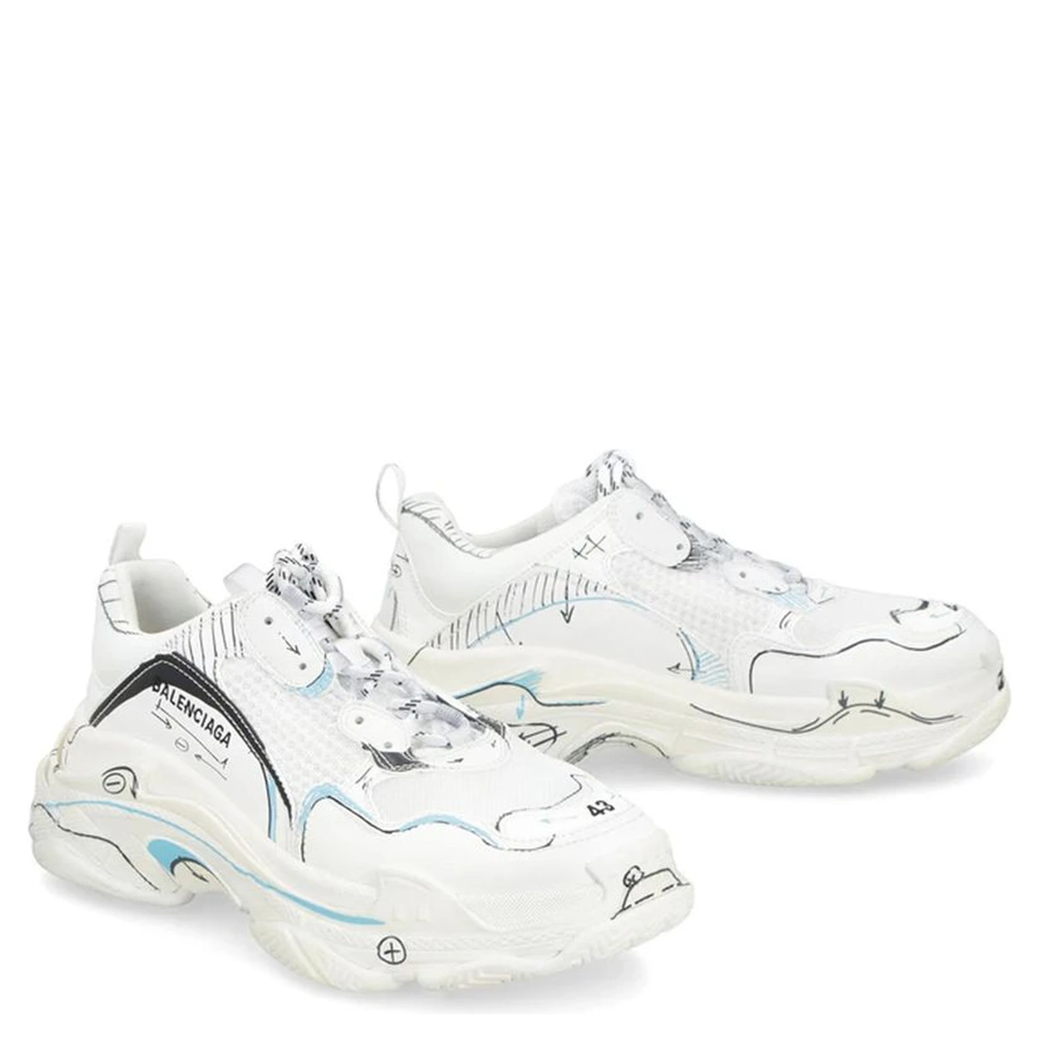 White Calfskin Chunky Sneakers