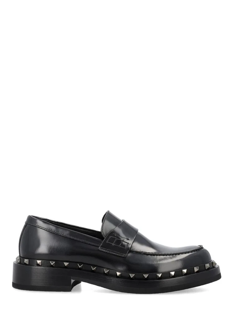 Black Calfskin Slip-On Loafers