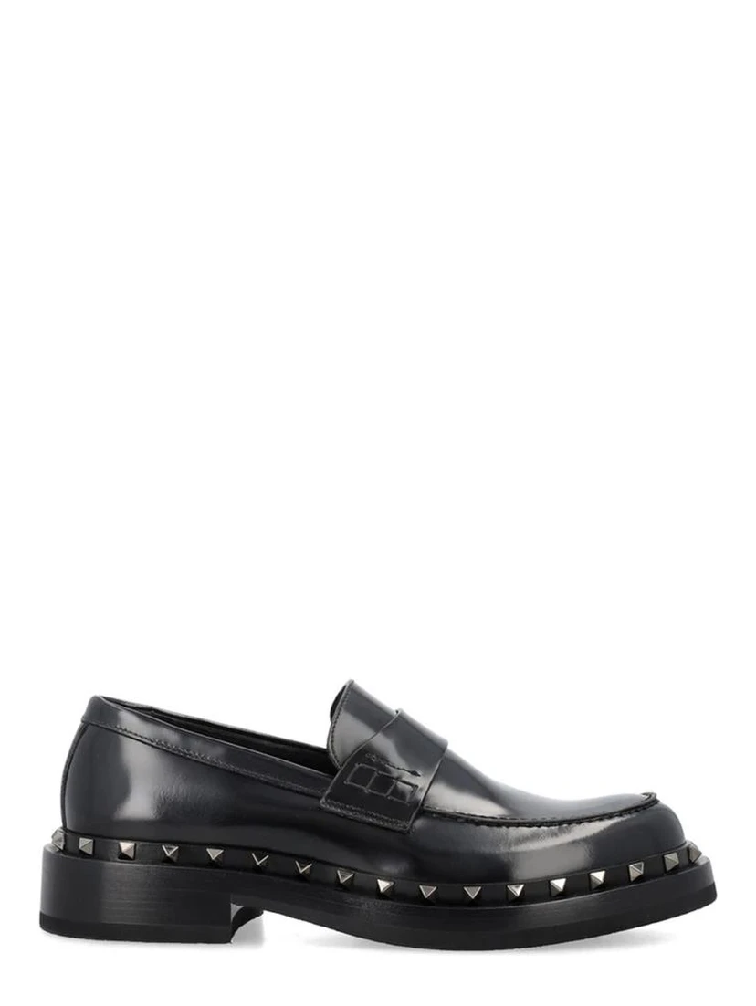Black Calfskin Slip-On Loafers