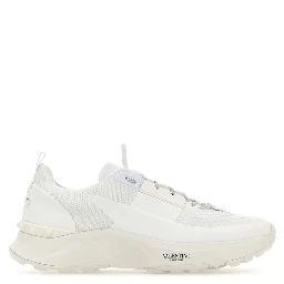 White Fabric Athletic Sneakers