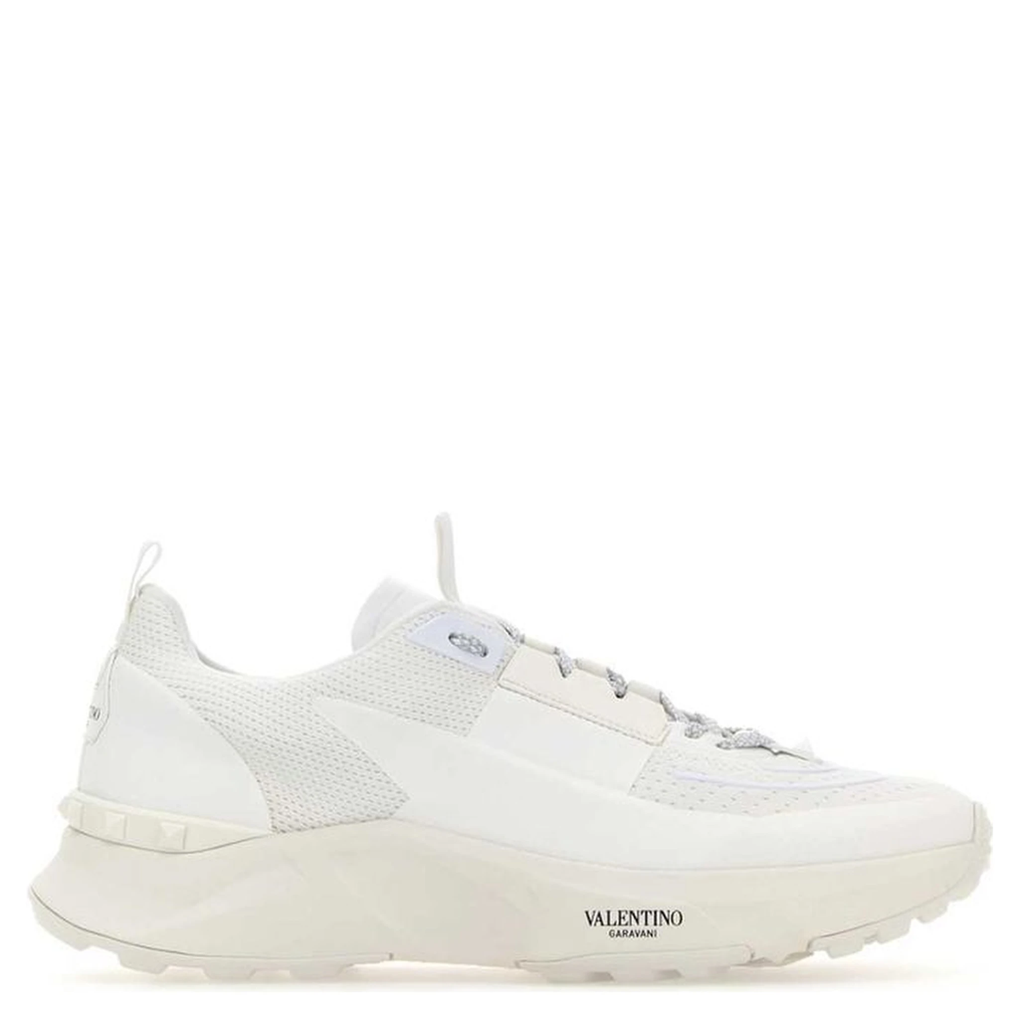 White Fabric Athletic Sneakers