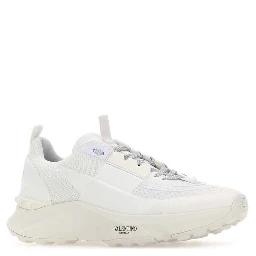White Fabric Athletic Sneakers