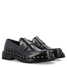Black Calfskin Slip-On Loafers