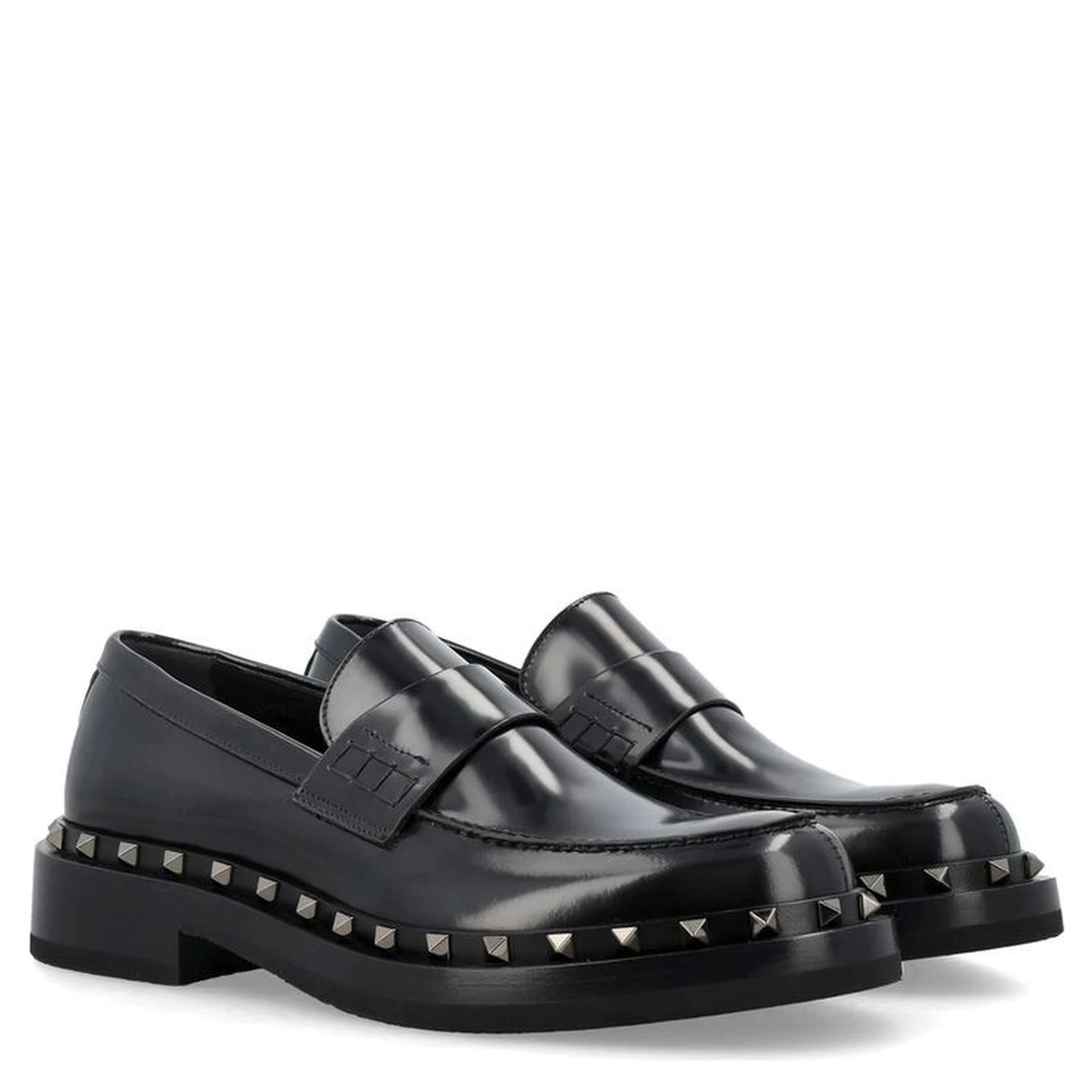 Black Calfskin Slip-On Loafers