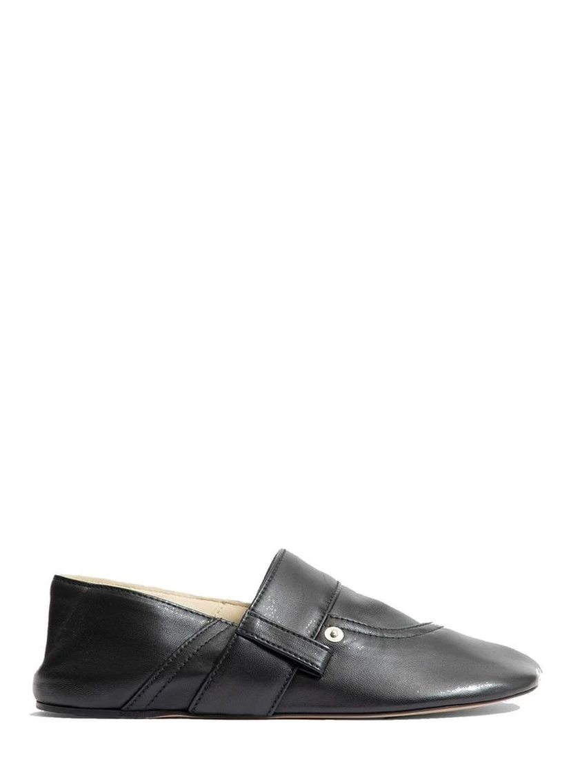 Black Calfskin Slippers