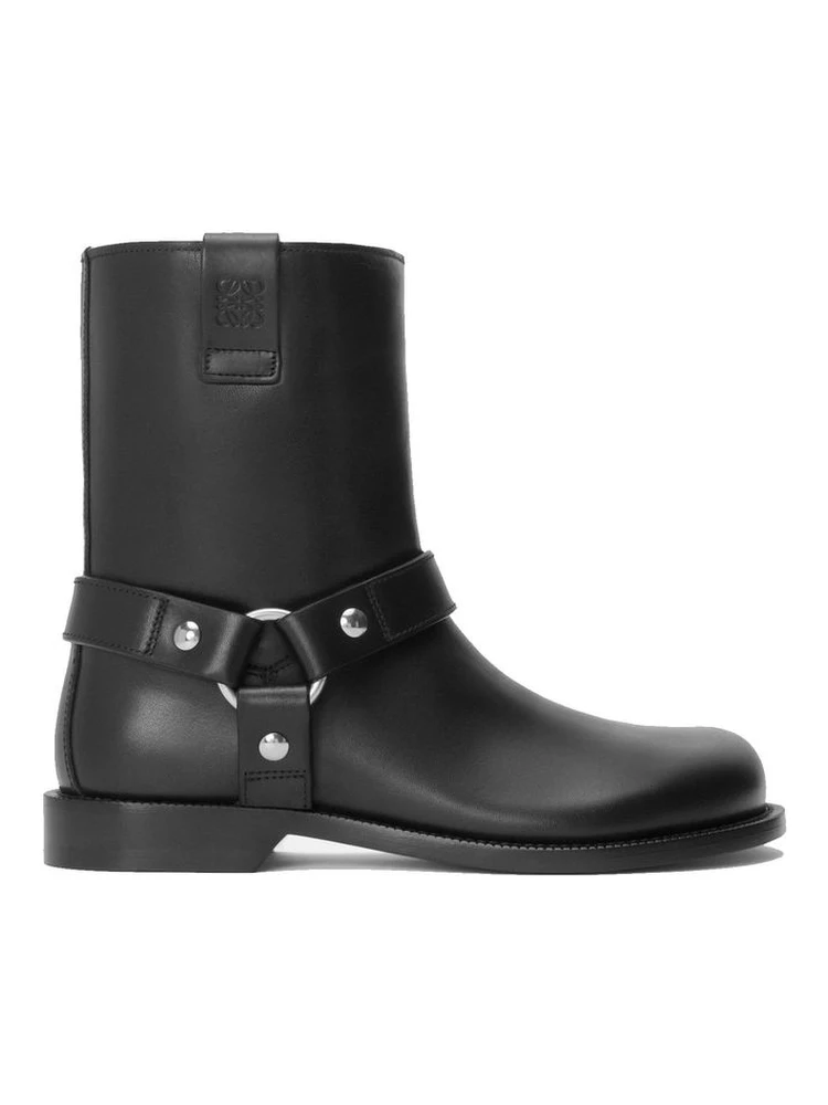 Black Calfskin Ankle Boots