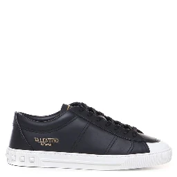 Black Calfskin Low Top Sneakers
