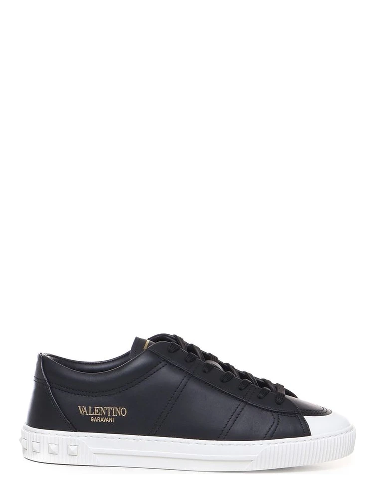 Black Calfskin Low Top Sneakers