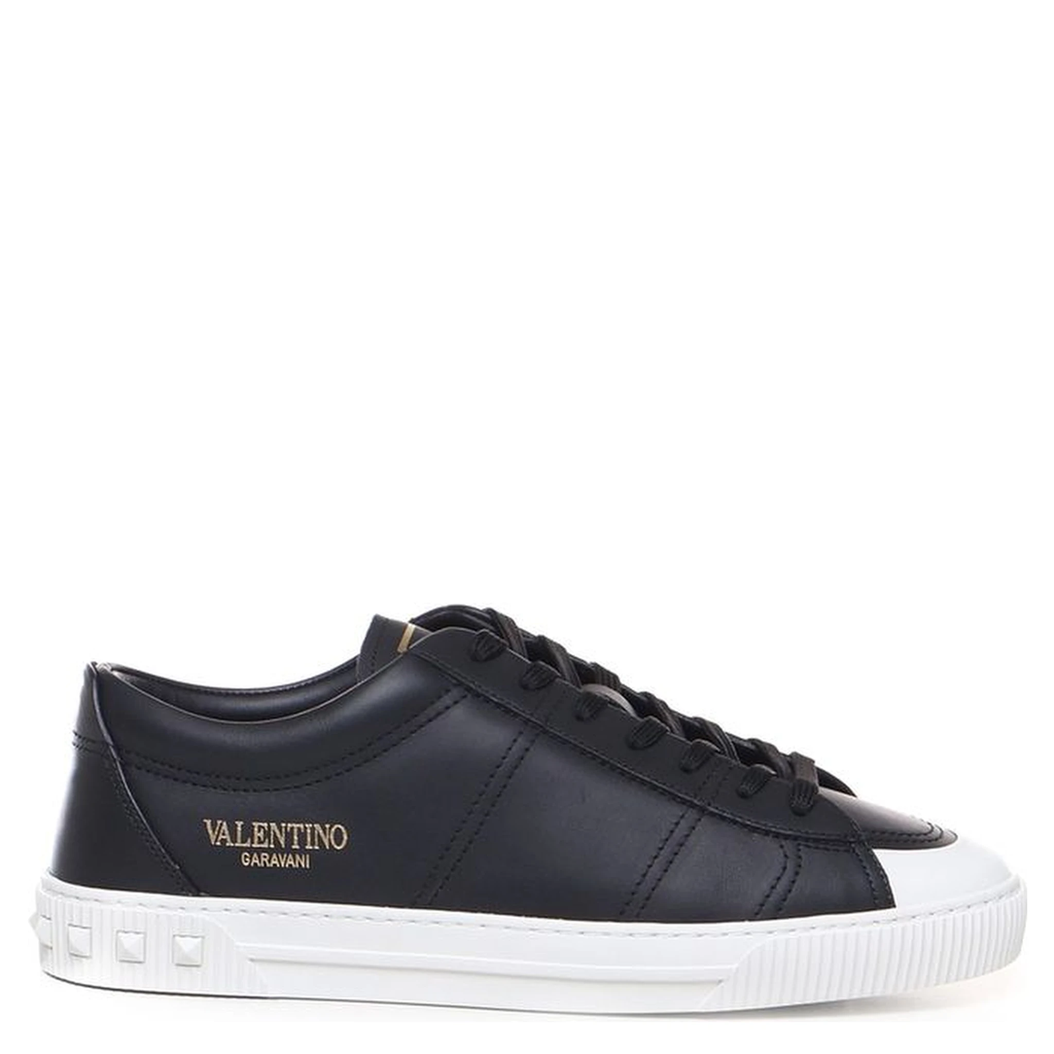 Black Calfskin Low Top Sneakers