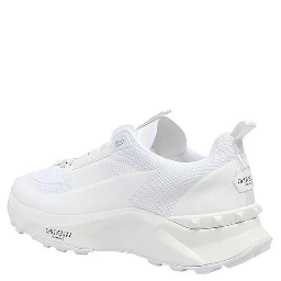 White Fabric Athletic Sneakers