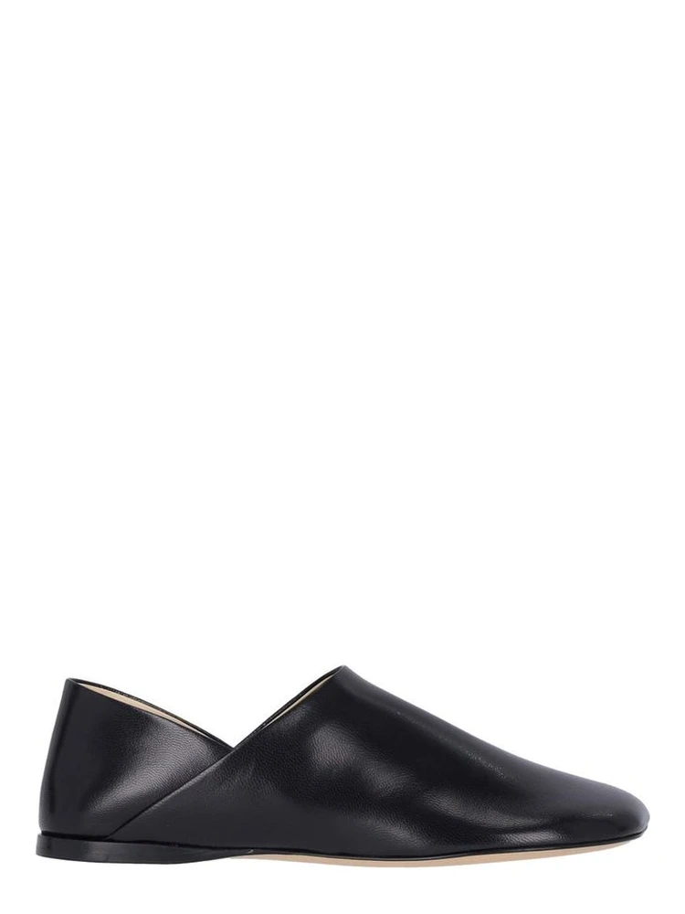 Black Lamb Leather Slip-On Loafers