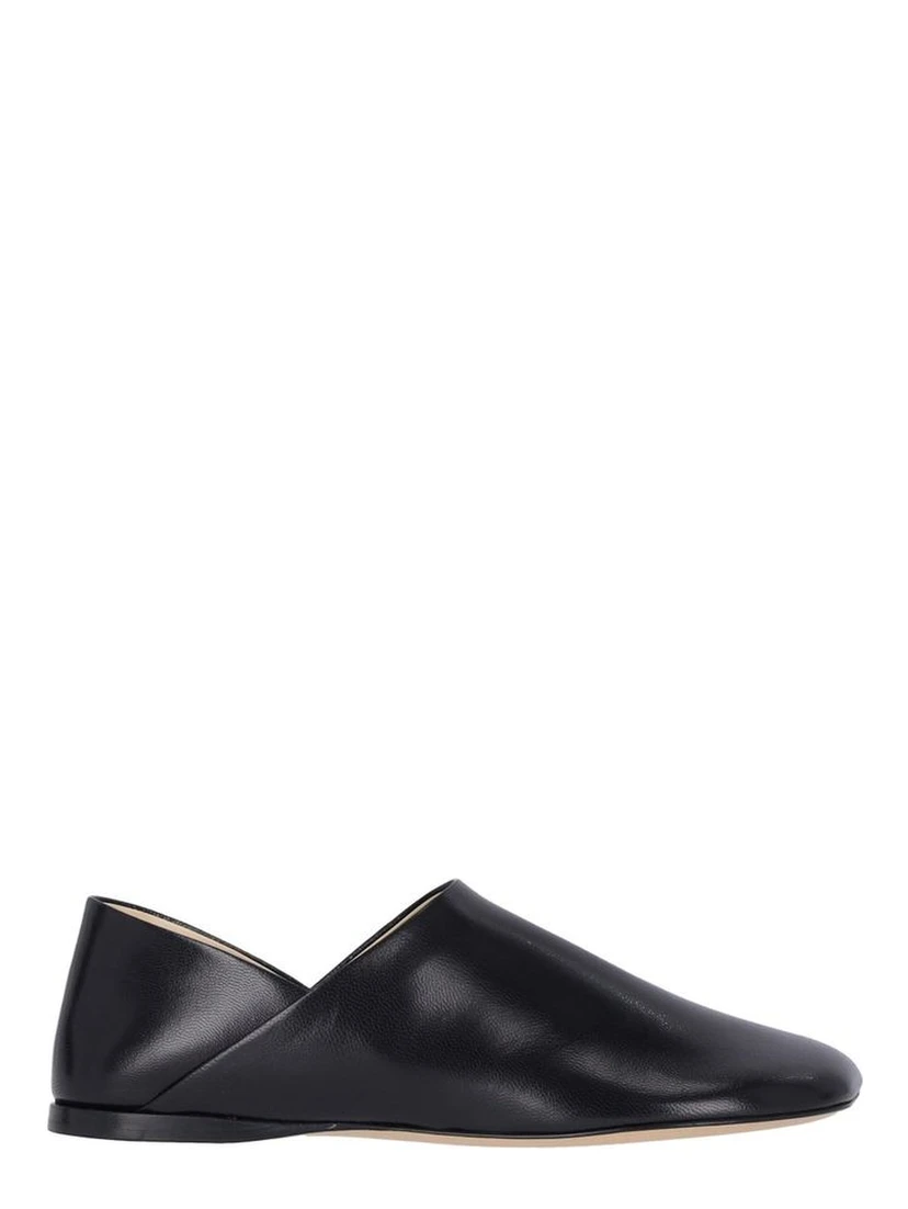 Black Lamb Leather Slip-On Loafers