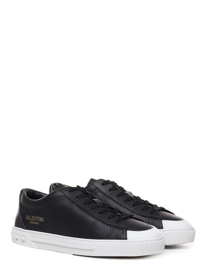 Black Calfskin Low Top Sneakers