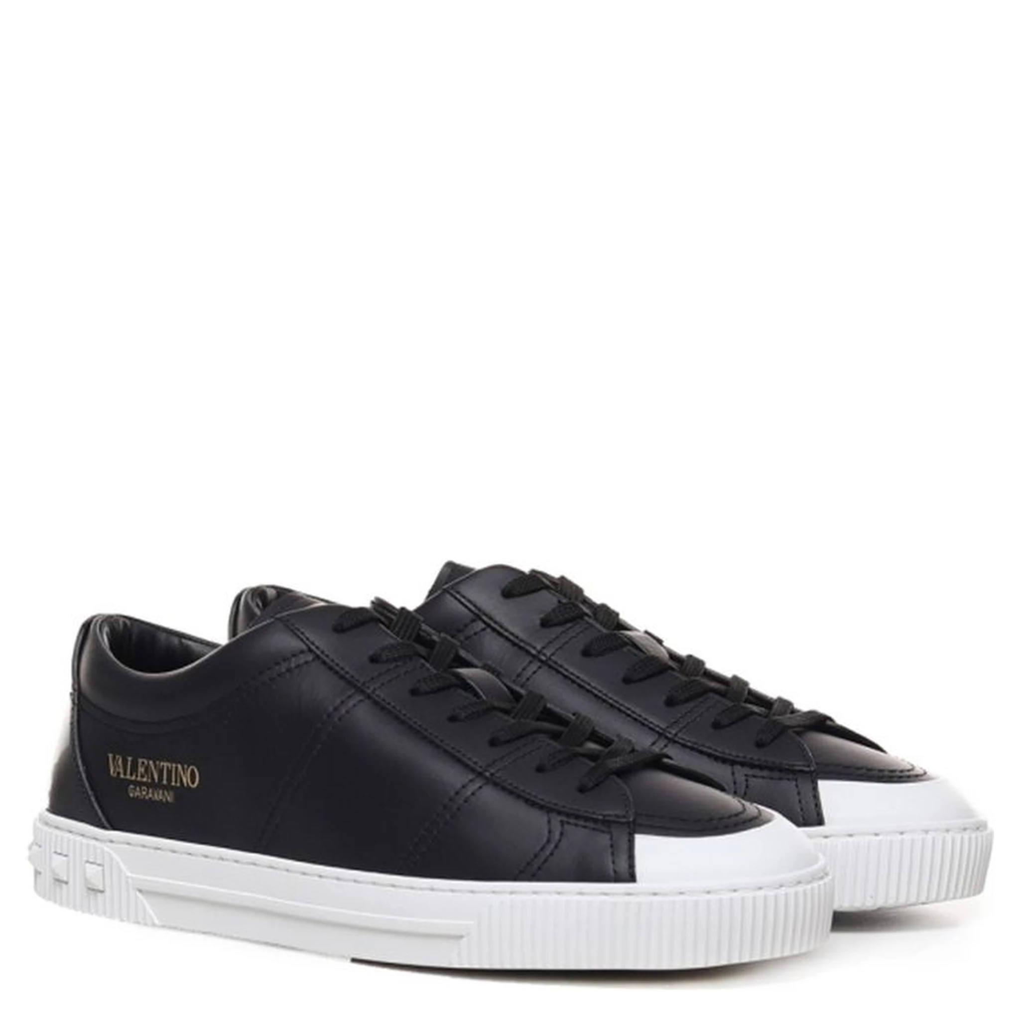 Black Calfskin Low Top Sneakers