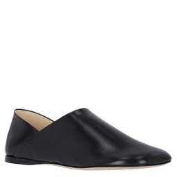 Black Lamb Leather Slip-On Loafers