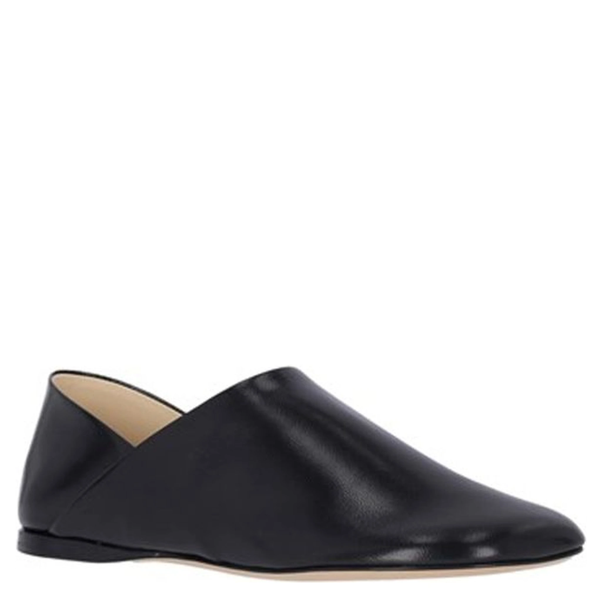 Black Lamb Leather Slip-On Loafers