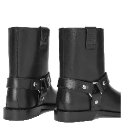 Black Calfskin Ankle Boots
