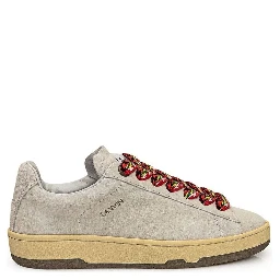 حذاء رياضي رمادي من الجلد منخفض الرقبة