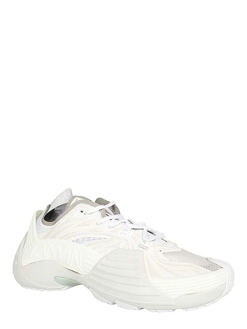 White Polyethylene Athletic Sneakers