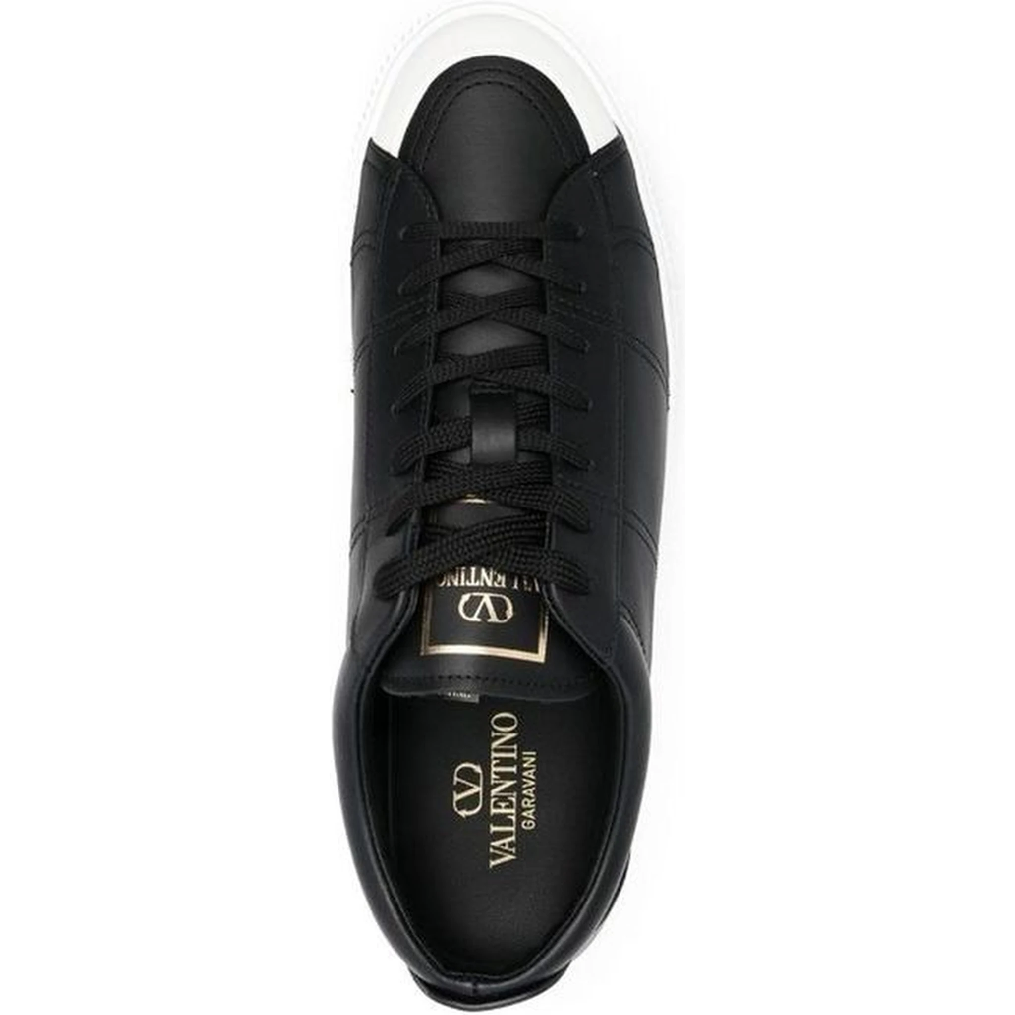 Black Calfskin Low Top Sneakers