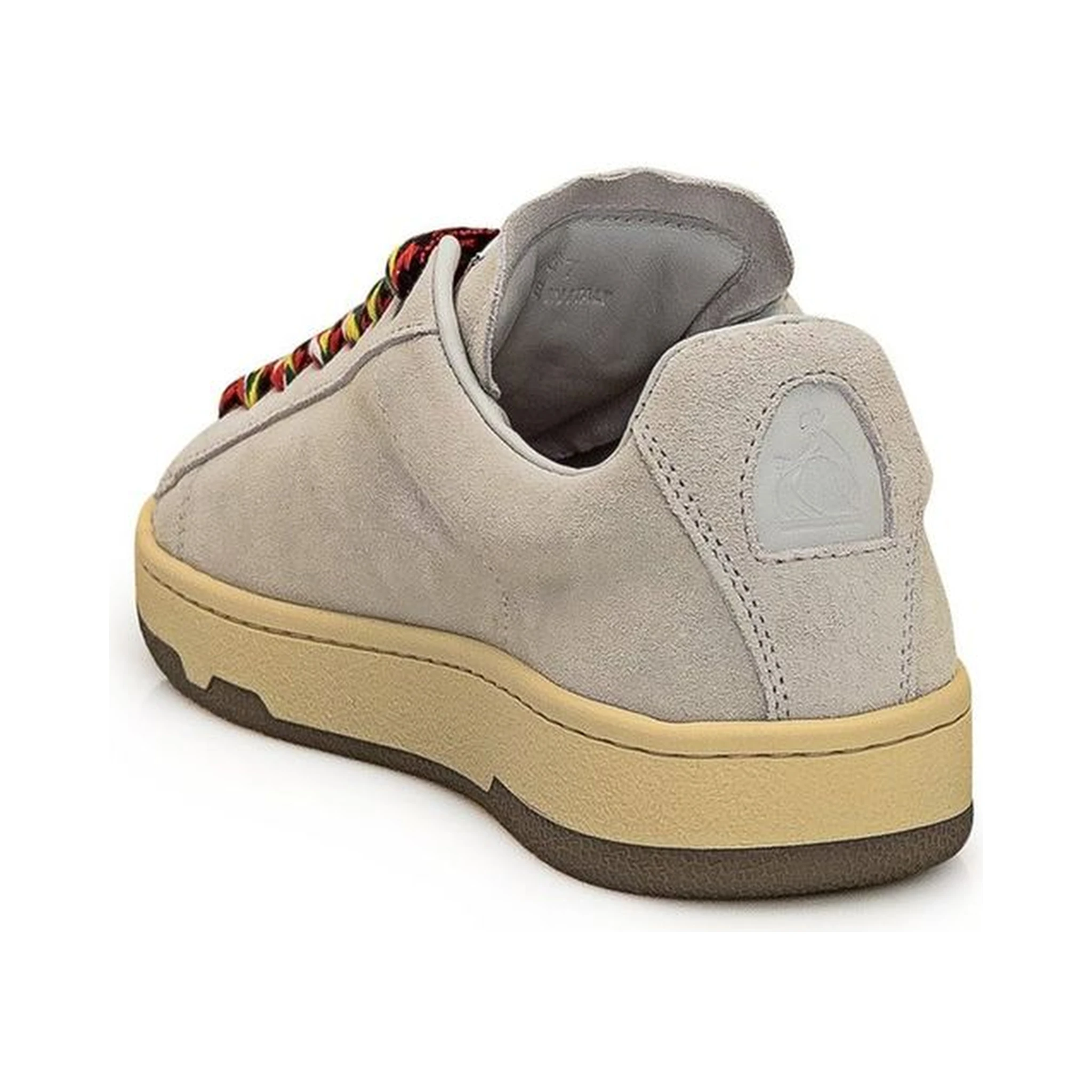 حذاء رياضي رمادي من الجلد منخفض الرقبة