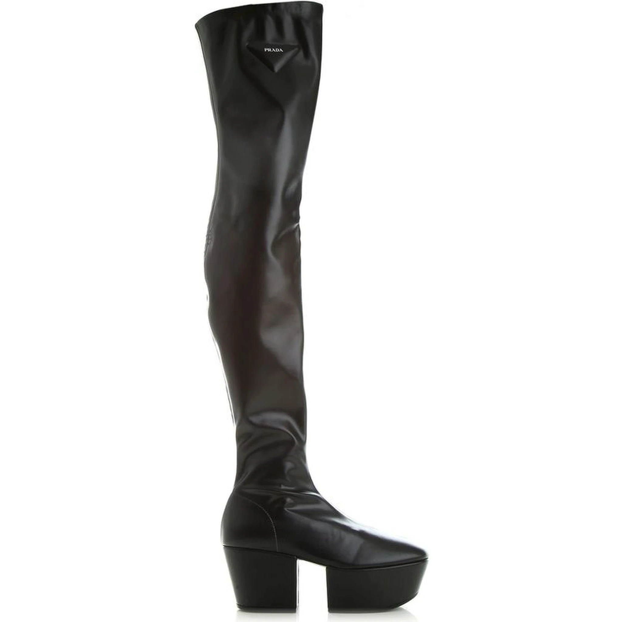 Black Calfskin Over The Knee