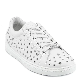 White Calfskin Low Top Sneakers