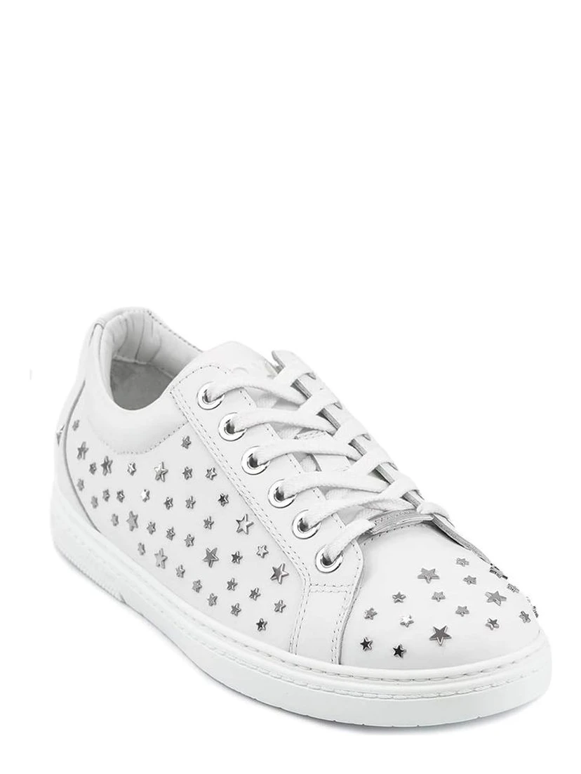 White Calfskin Low Top Sneakers
