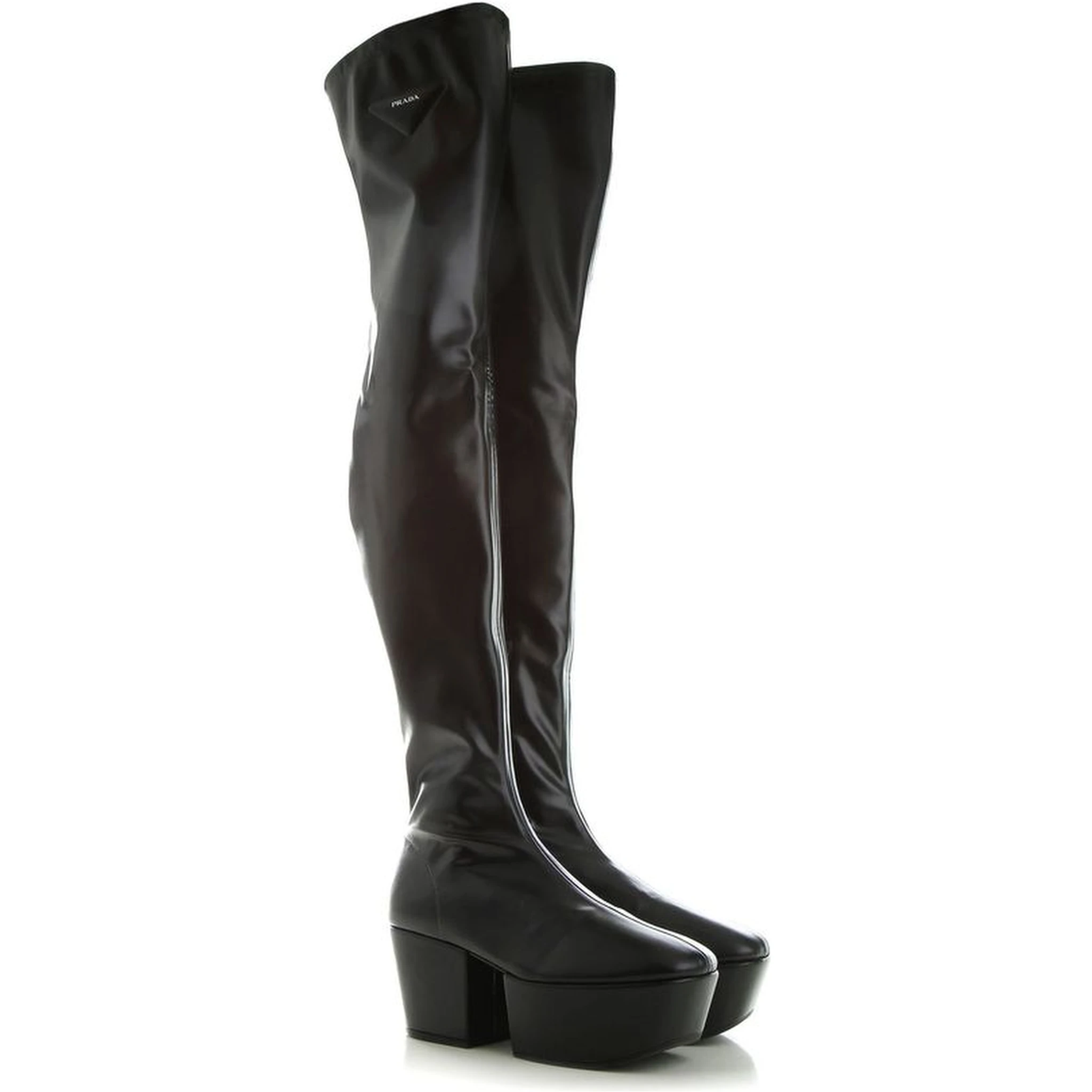 Black Calfskin Over The Knee
