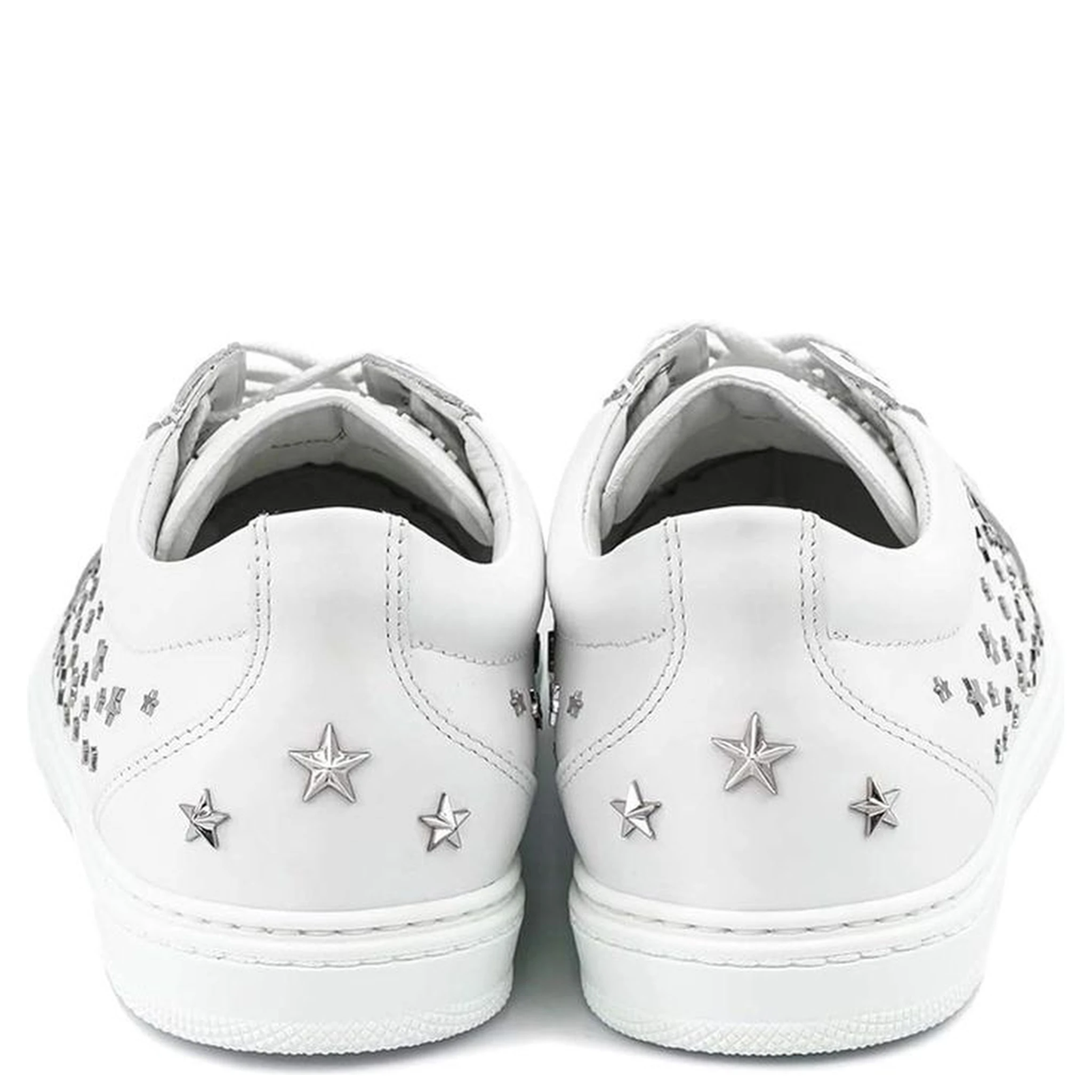 White Calfskin Low Top Sneakers