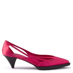 Multicolor Silk Mid Heel Pumps