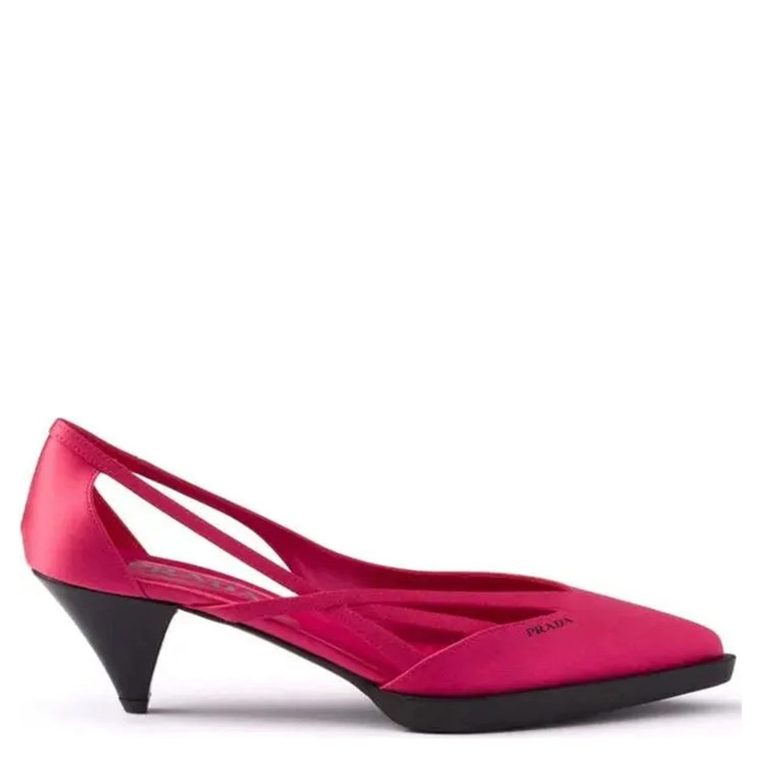 Multicolor Silk Mid Heel Pumps