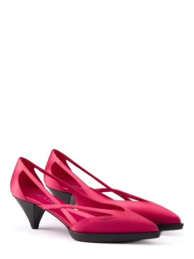 Multicolor Silk Mid Heel Pumps alternative
