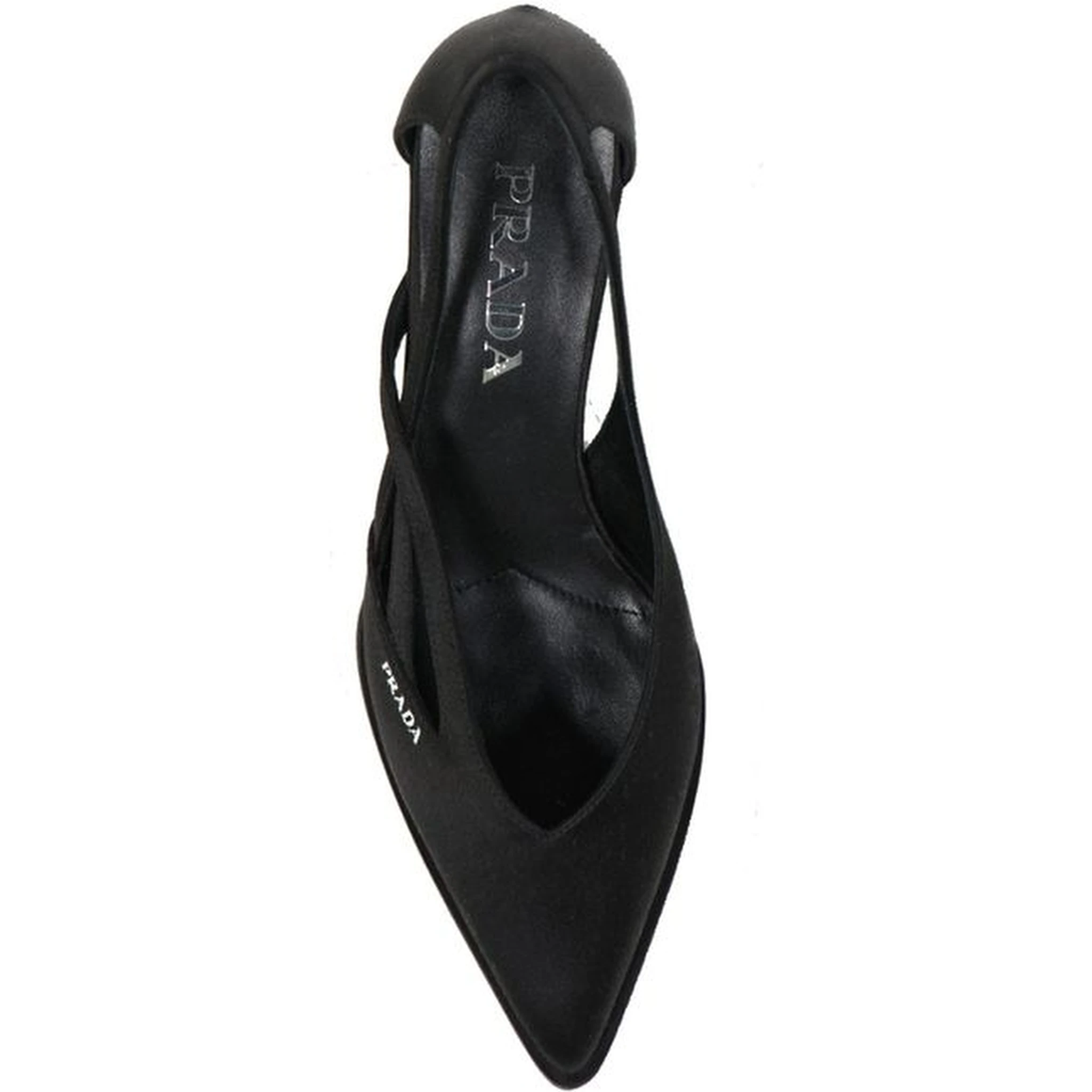 Black Silk Mid Heel Pumps
