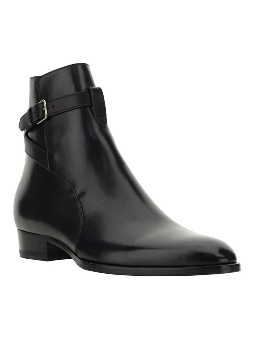 Black Calfskin Ankle Boots