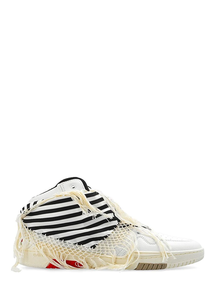 White Calfskin High Top Sneakers