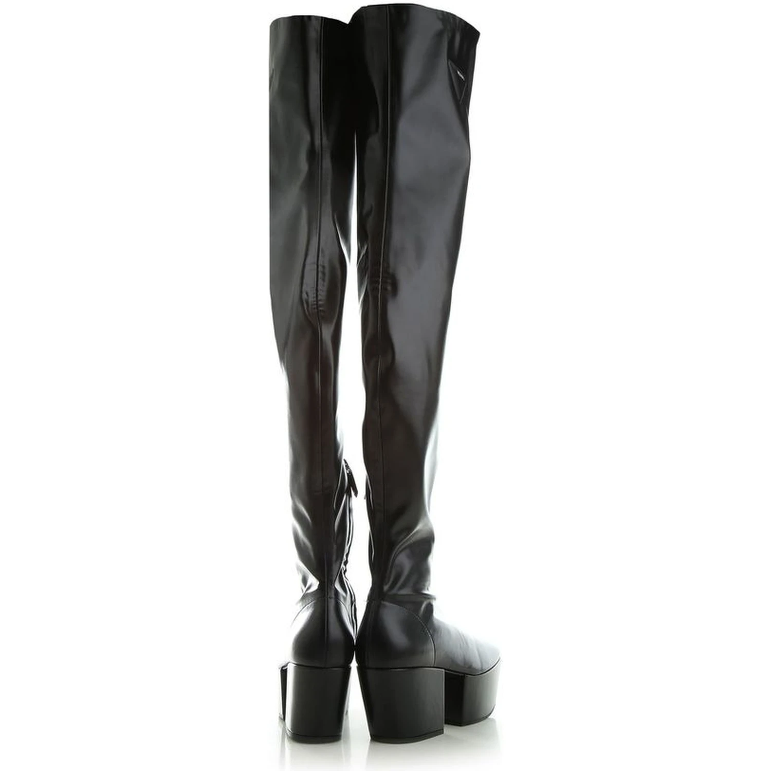 Black Calfskin Over The Knee