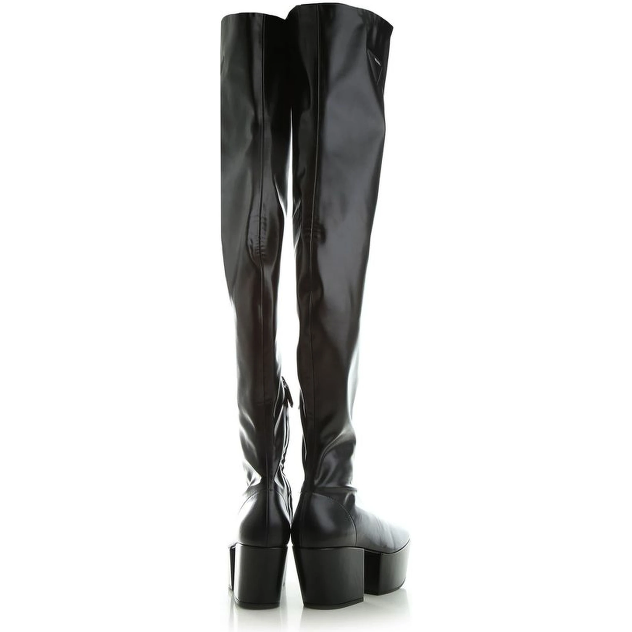 Black Calfskin Over The Knee