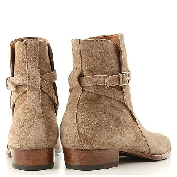 Beige Calfskin Ankle Boots