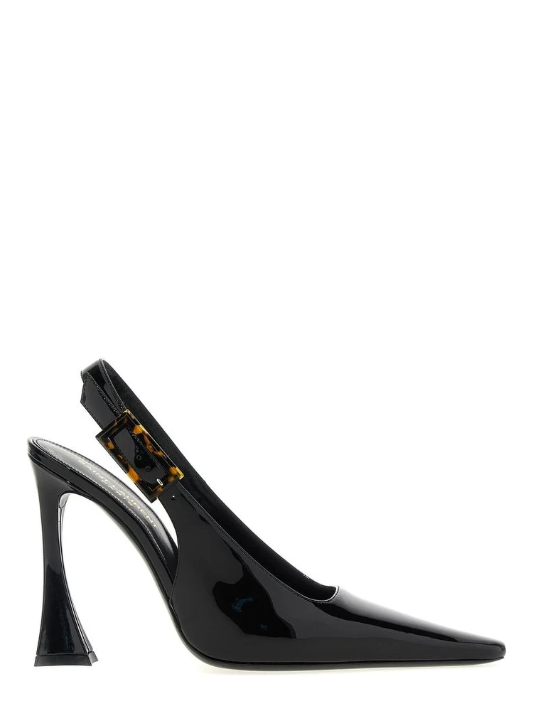 Black Calfskin Platform Pumps